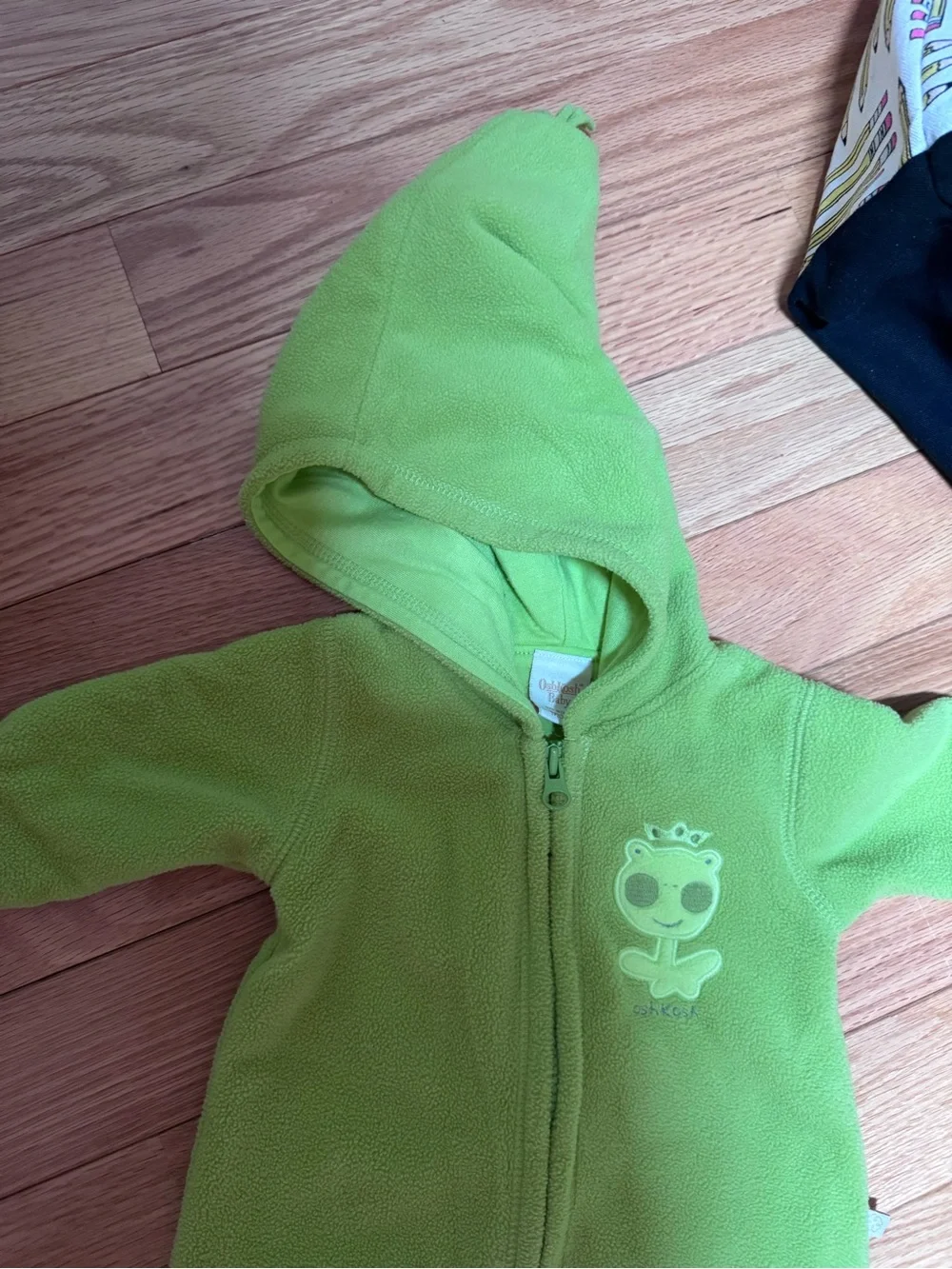 VINTAGE OSHKOSH BABY ALIEN ONE PIECE GREEN M(3/6)